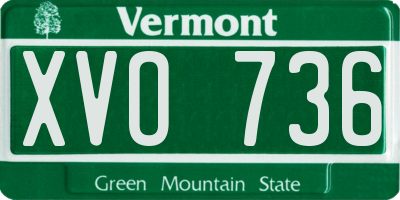 VT license plate XVO736