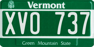 VT license plate XVO737
