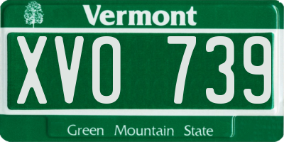 VT license plate XVO739