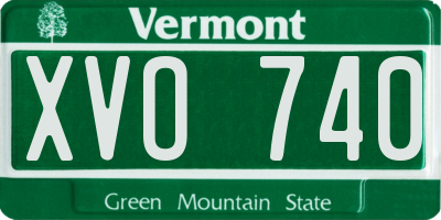 VT license plate XVO740