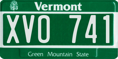VT license plate XVO741