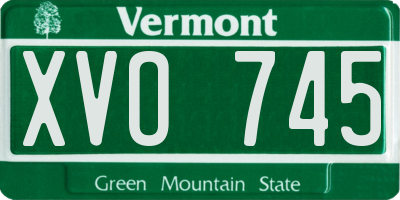 VT license plate XVO745