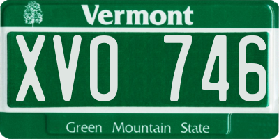 VT license plate XVO746