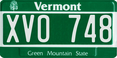 VT license plate XVO748