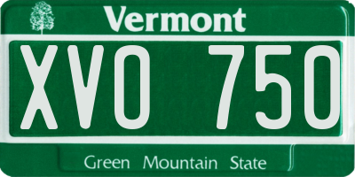 VT license plate XVO750