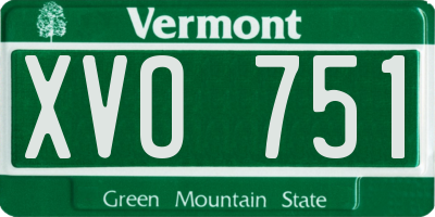 VT license plate XVO751