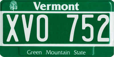 VT license plate XVO752