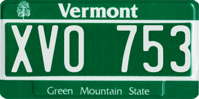 VT license plate XVO753