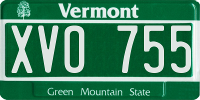 VT license plate XVO755