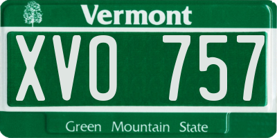 VT license plate XVO757