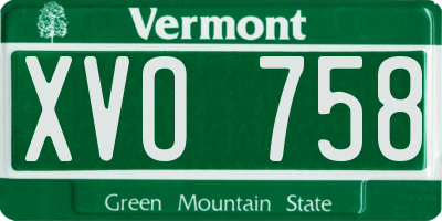 VT license plate XVO758