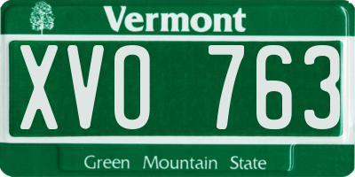 VT license plate XVO763
