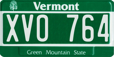 VT license plate XVO764