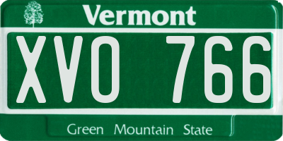 VT license plate XVO766