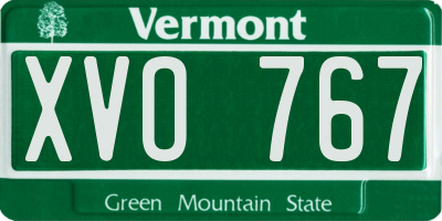 VT license plate XVO767