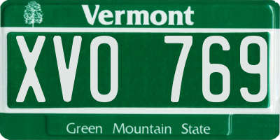 VT license plate XVO769