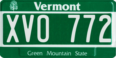 VT license plate XVO772