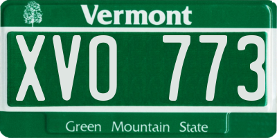 VT license plate XVO773