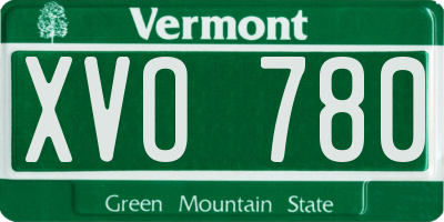 VT license plate XVO780
