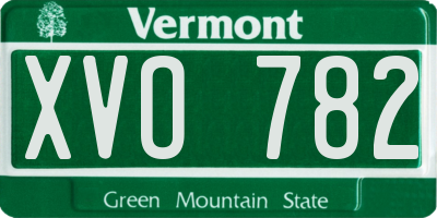 VT license plate XVO782