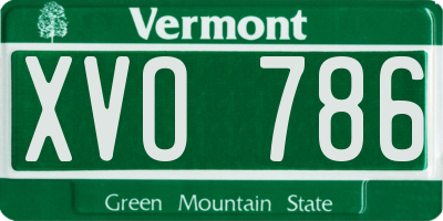 VT license plate XVO786