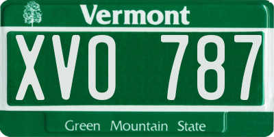 VT license plate XVO787