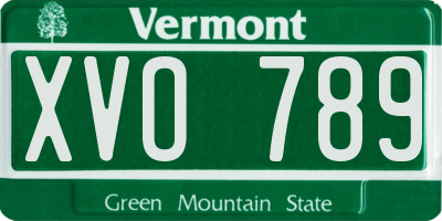 VT license plate XVO789
