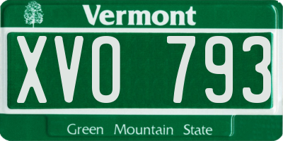 VT license plate XVO793