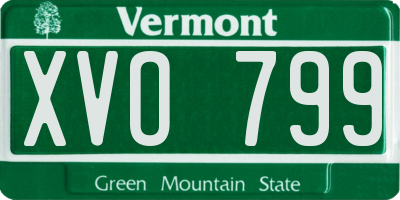 VT license plate XVO799