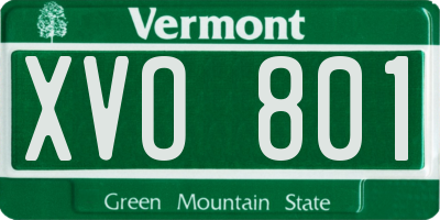 VT license plate XVO801