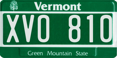 VT license plate XVO810