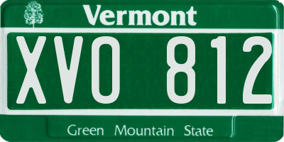 VT license plate XVO812