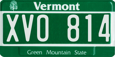 VT license plate XVO814