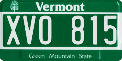 VT license plate XVO815