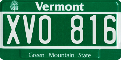 VT license plate XVO816