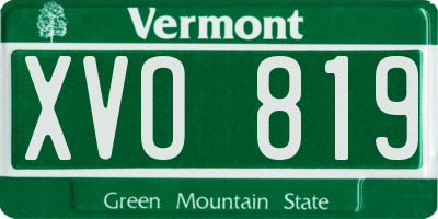 VT license plate XVO819