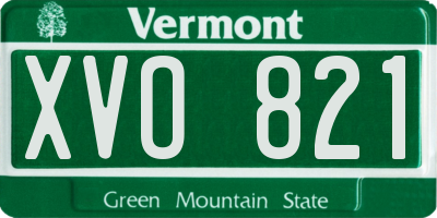 VT license plate XVO821