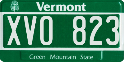 VT license plate XVO823