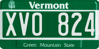 VT license plate XVO824