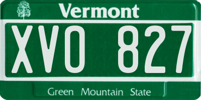 VT license plate XVO827