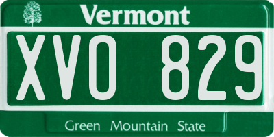 VT license plate XVO829