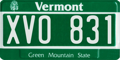 VT license plate XVO831