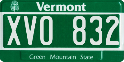 VT license plate XVO832