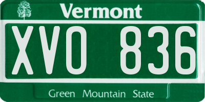 VT license plate XVO836