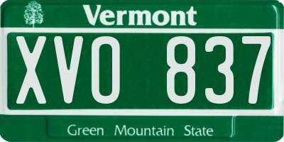 VT license plate XVO837