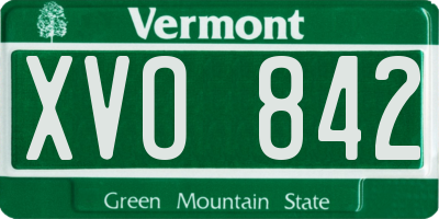VT license plate XVO842