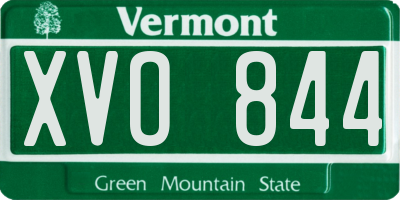 VT license plate XVO844