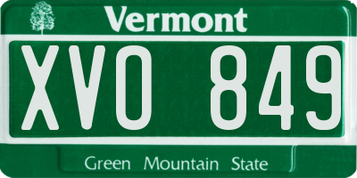VT license plate XVO849