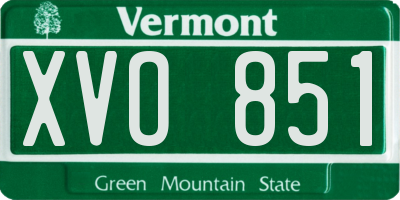 VT license plate XVO851