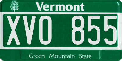 VT license plate XVO855